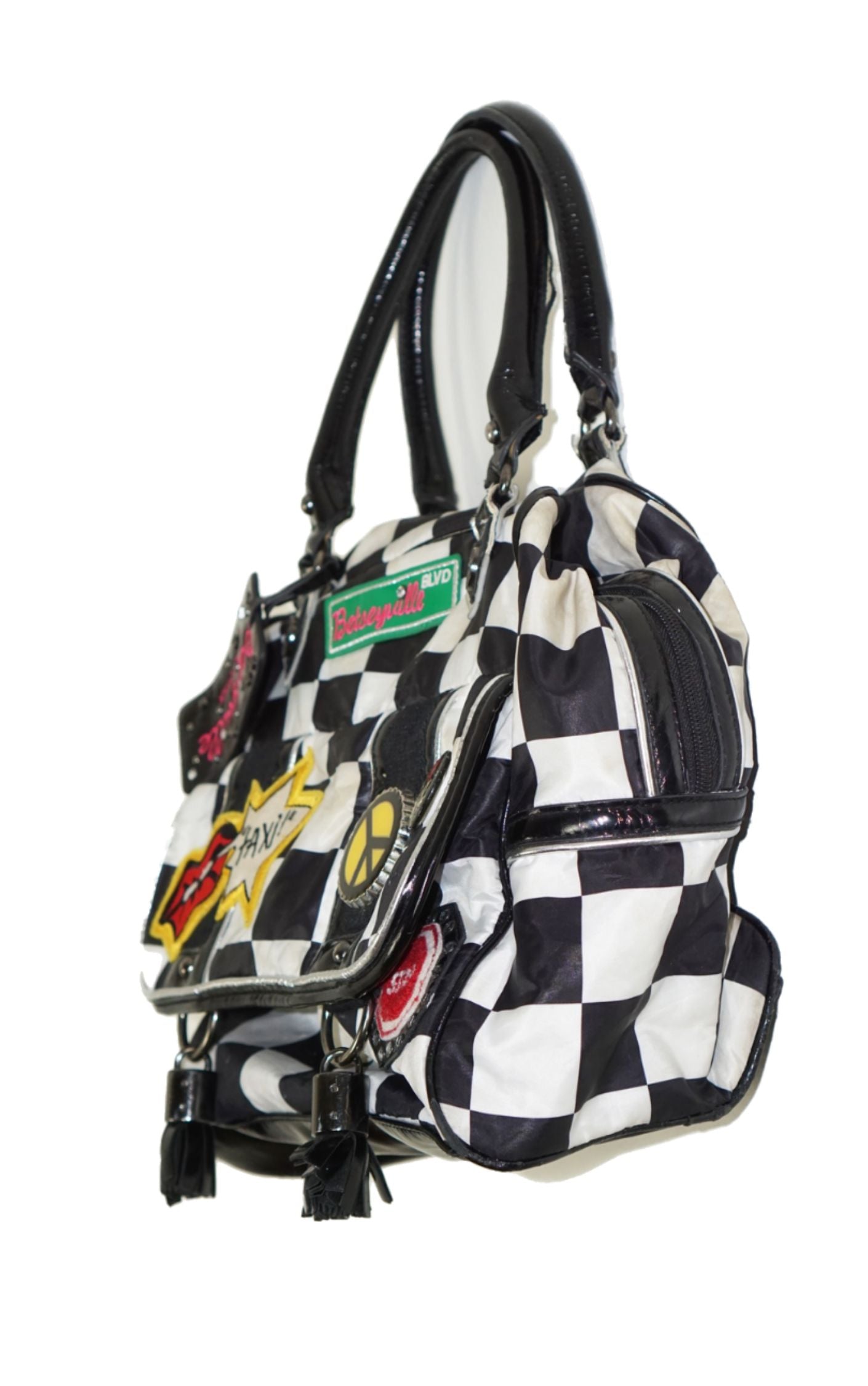BETSEY JOHNSON NY Checkered Patches Bag