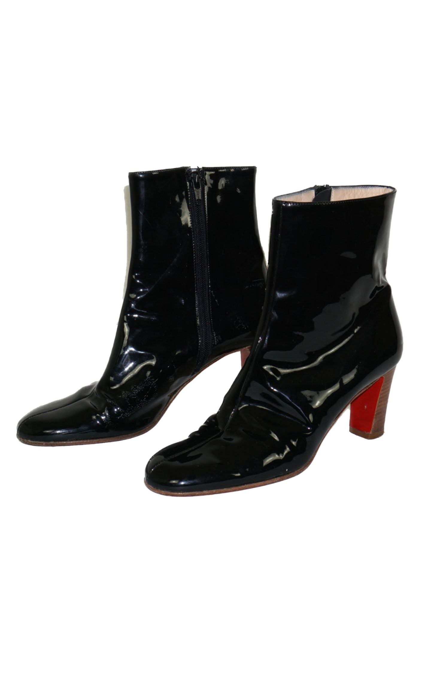 CHRISTIAN LOUBOUTIN Patent Leather Ankle Boots