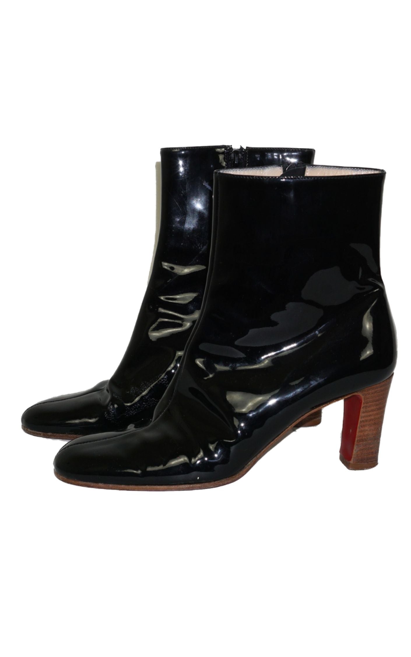 CHRISTIAN LOUBOUTIN Patent Leather Ankle Boots