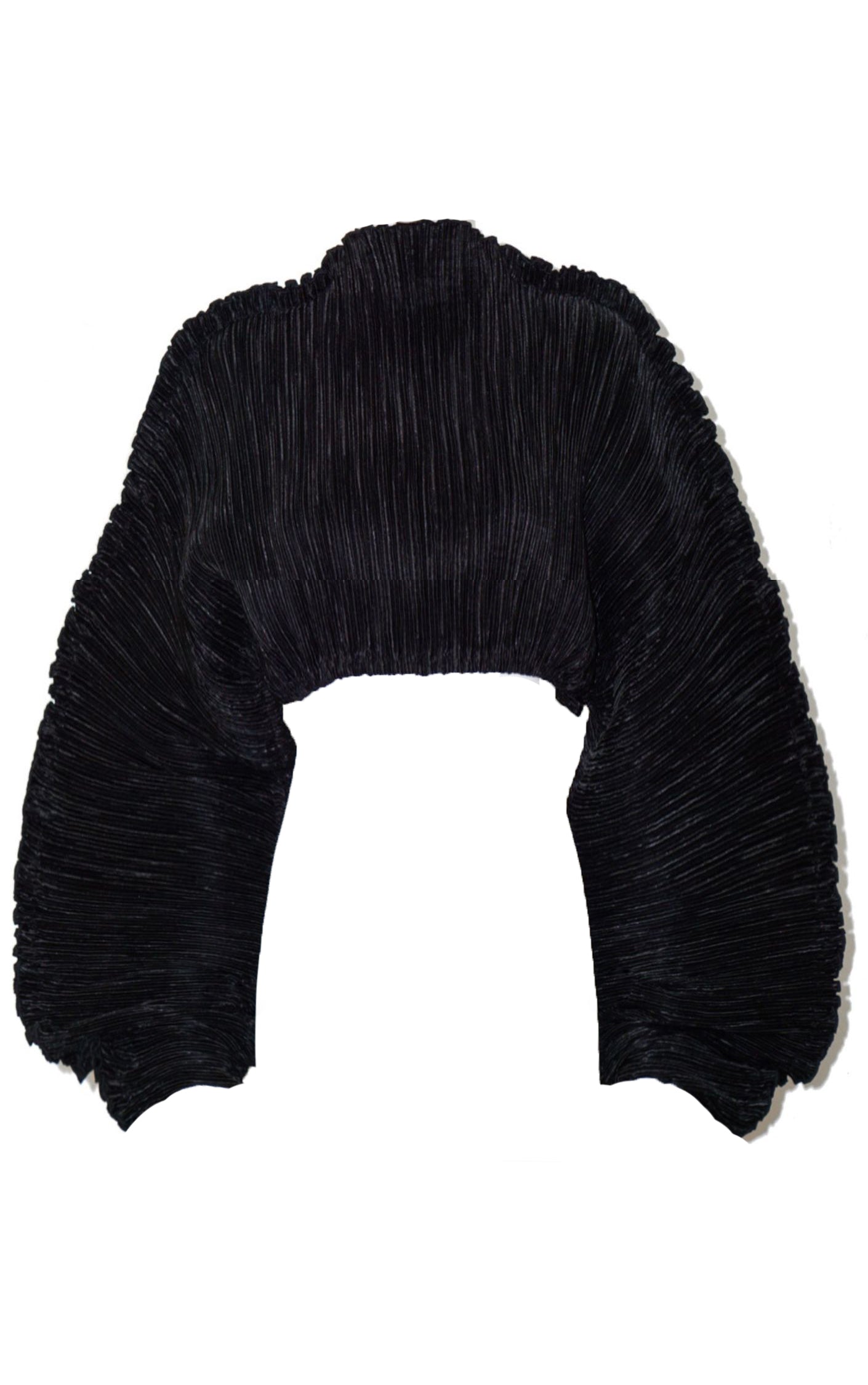 CULT GAIA Mala Pleated Plisse Black Top