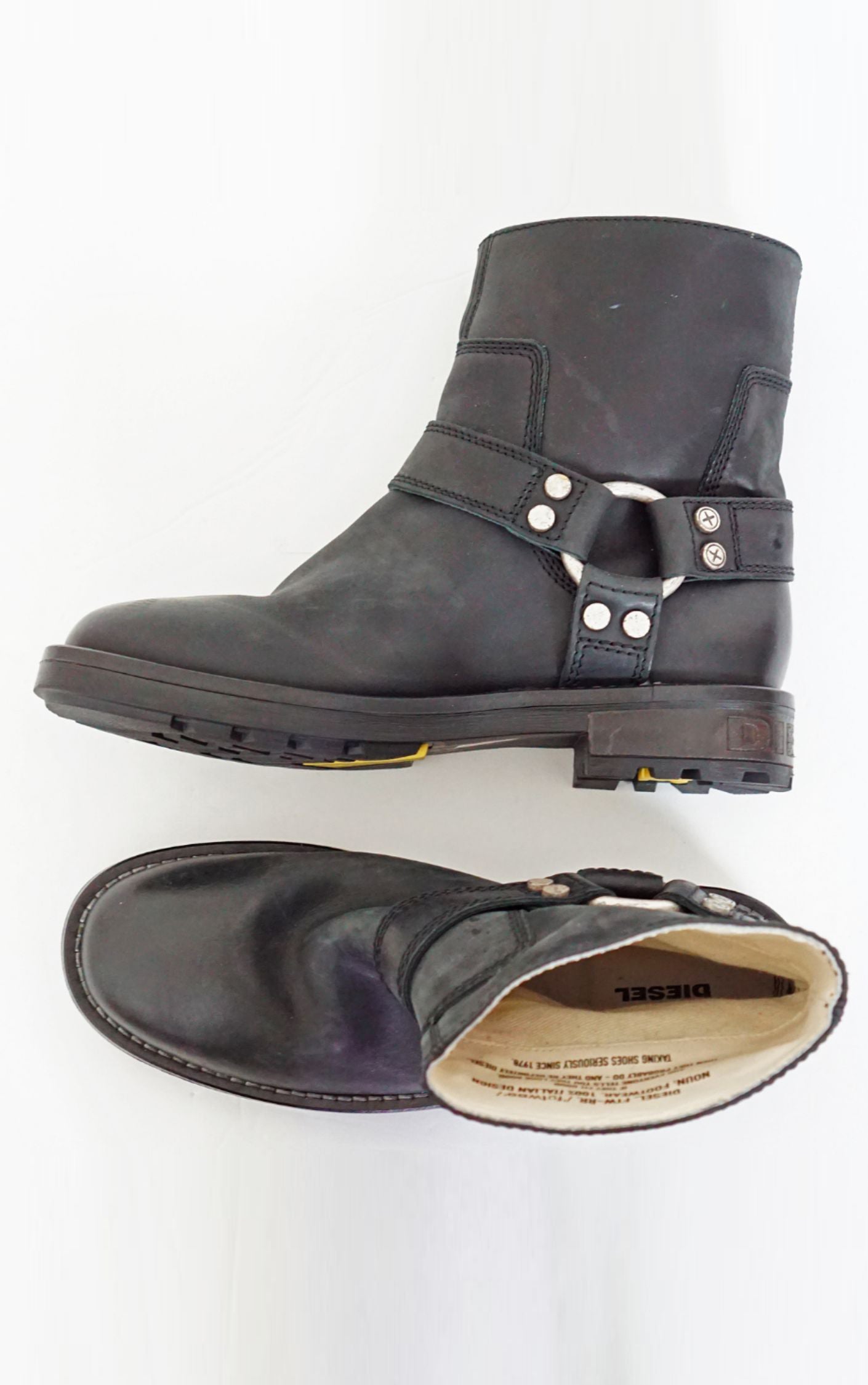 DIESEL Leather Biker Ankle Boots