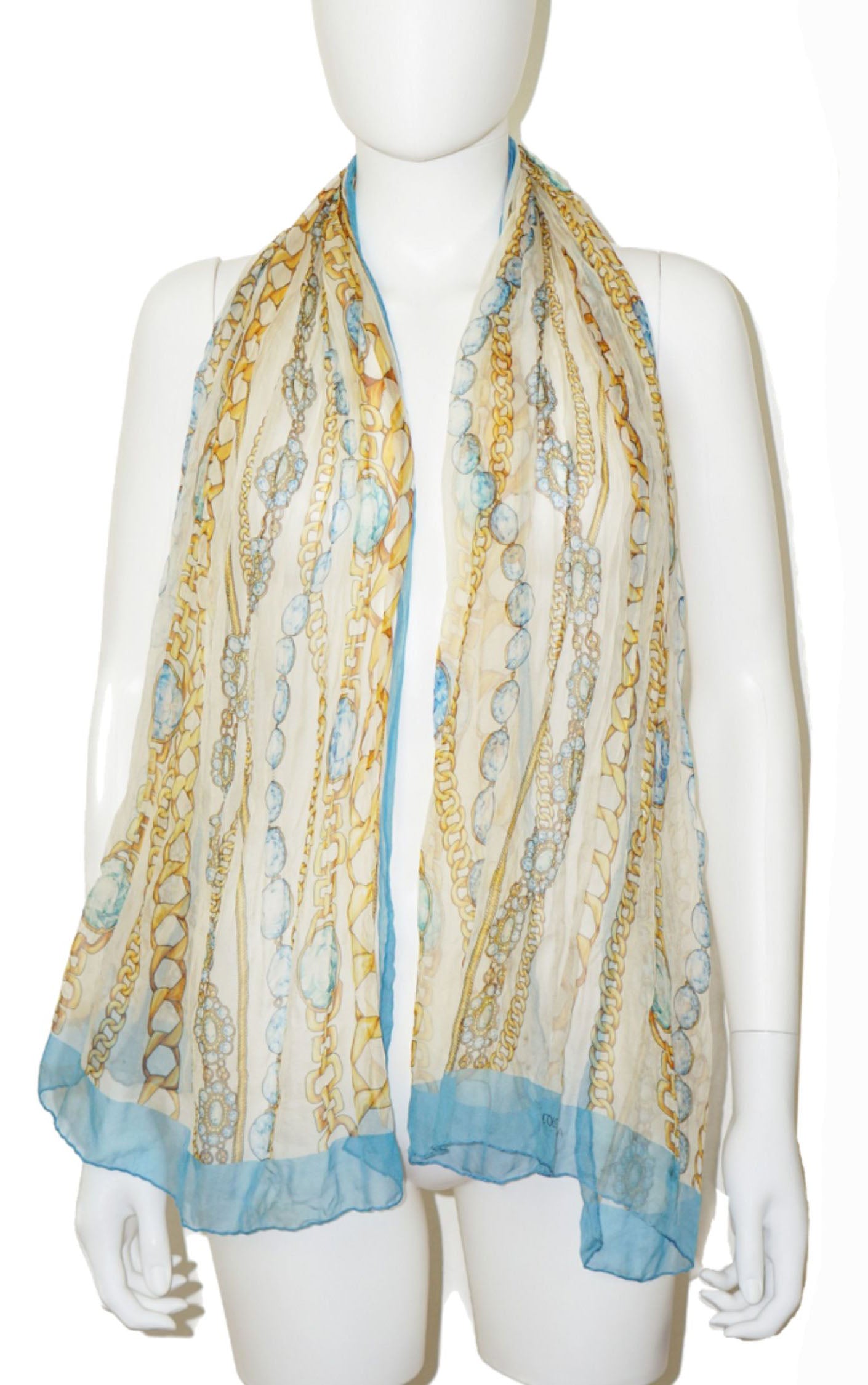 DOLCE & GABBANA Chains Silk Chiffon Scarf