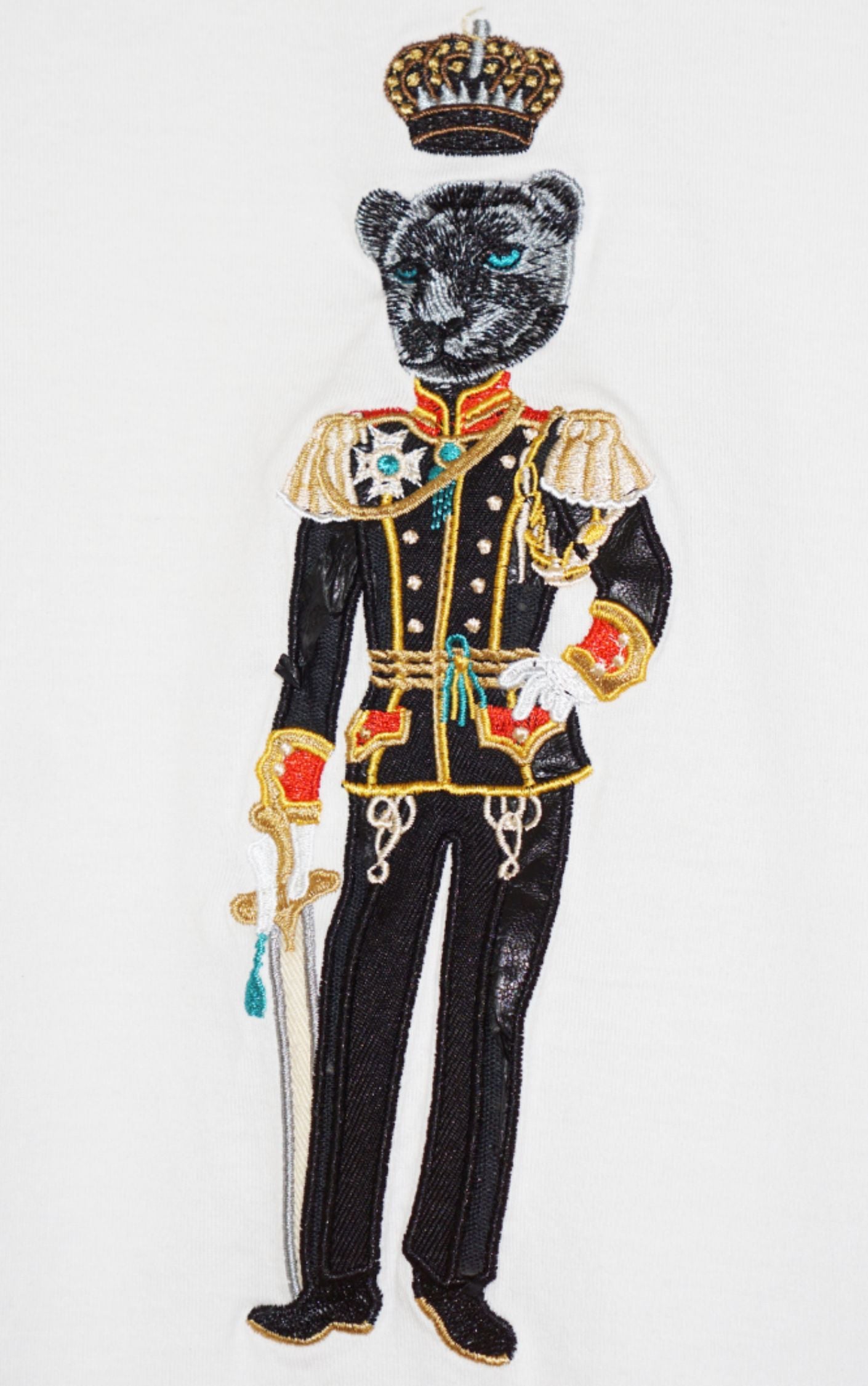 DOLCE & GABBANA Embroidered Crown Animal T-Shirt