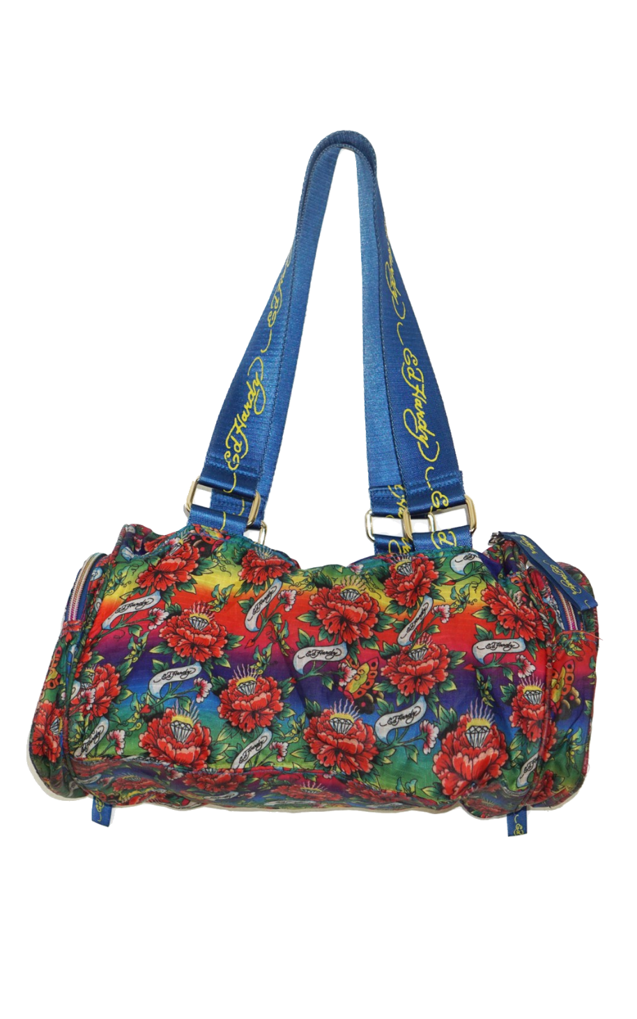 ED HARDY Logo Butterfly Print Hobo Bag