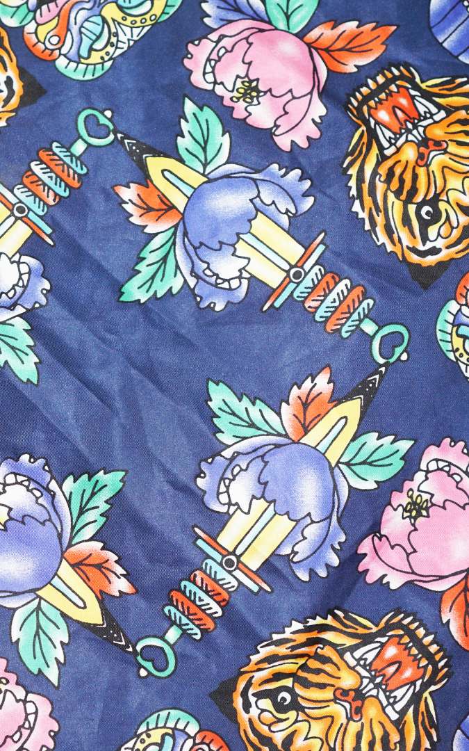 ED HARDY Tiger Geisha Dragon Silk Scarf