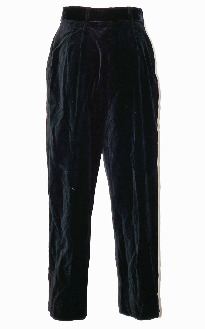 ESCADA VTG Black Velvet Belted Pants