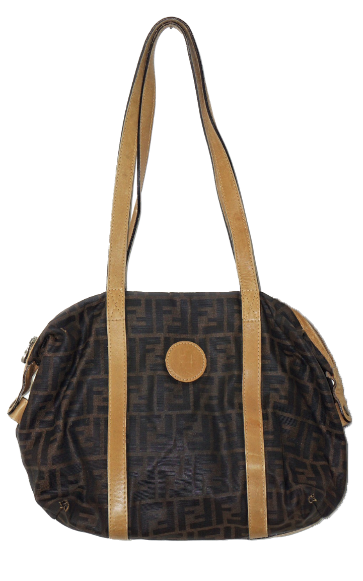 FENDI Brown Monogram Shoulder Bag