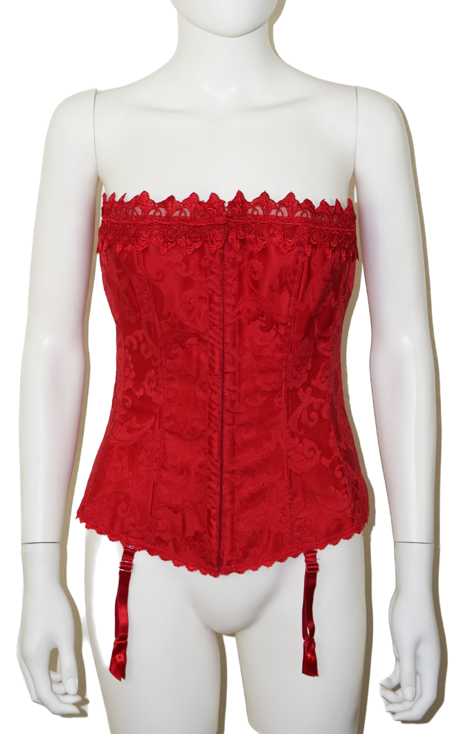 FREDERICK’S OF HOLLYWOOD Red Garter Corset resellum