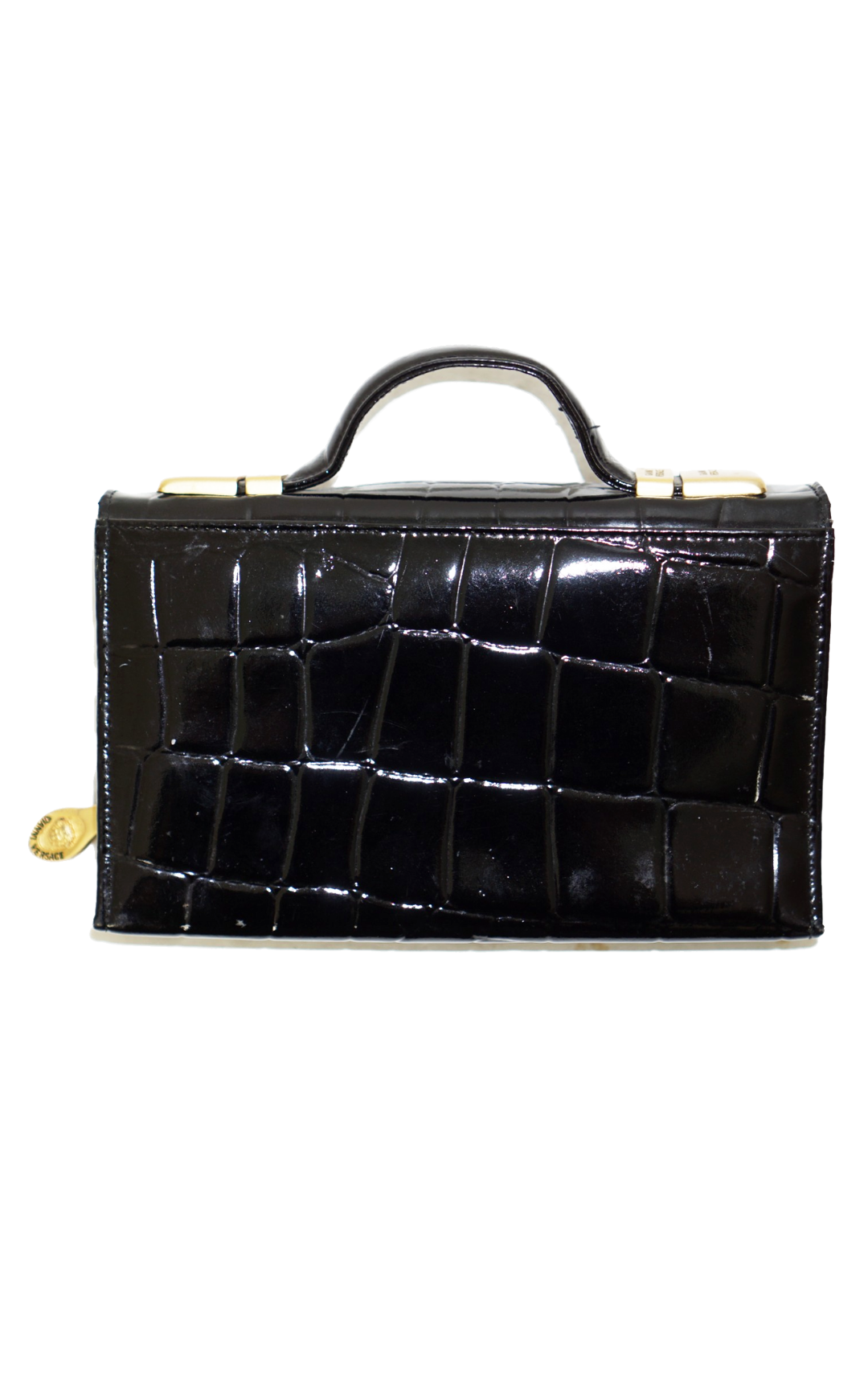 GIANNI VERSACE Vintage Medusa Black Crossbody Bag resellum