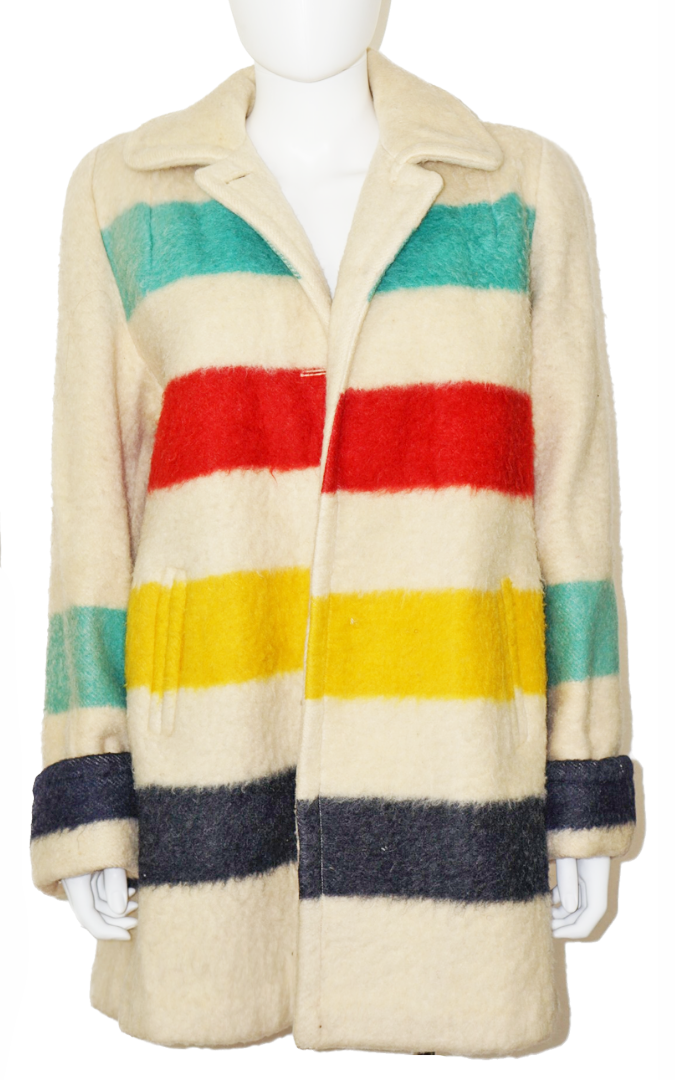 HUDSON'S BAY Vintage 70s Wool Striped Coat