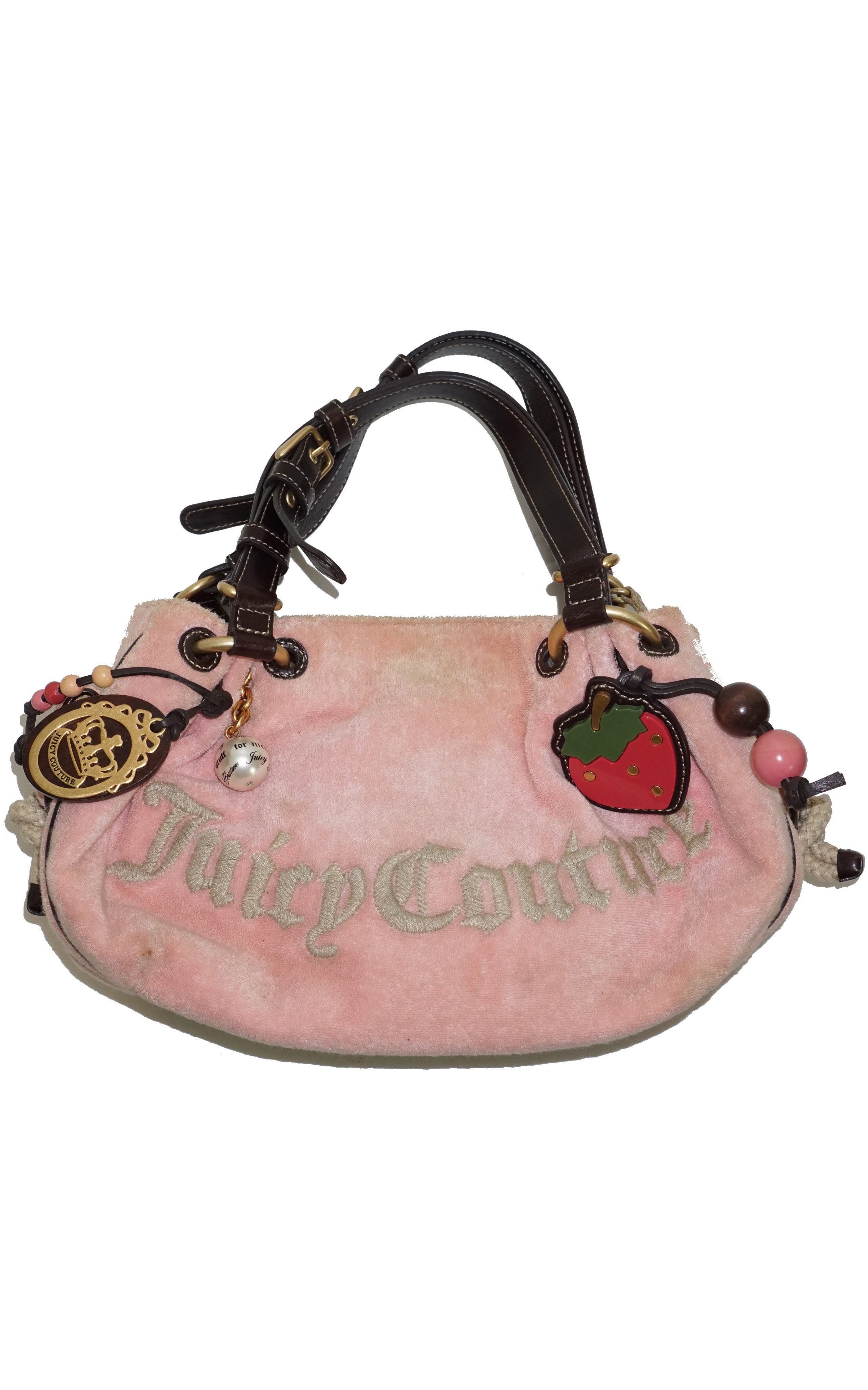 JUICY COUTURE Y2K Pink Velour Purse Bag