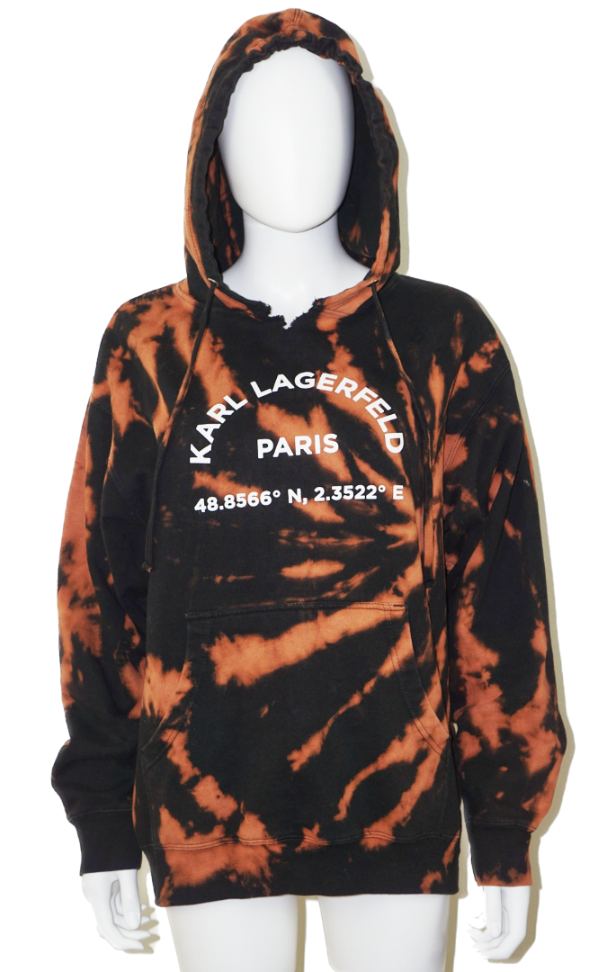 KARL LAGERFELD Paris Logo Tie Dye Hoodie