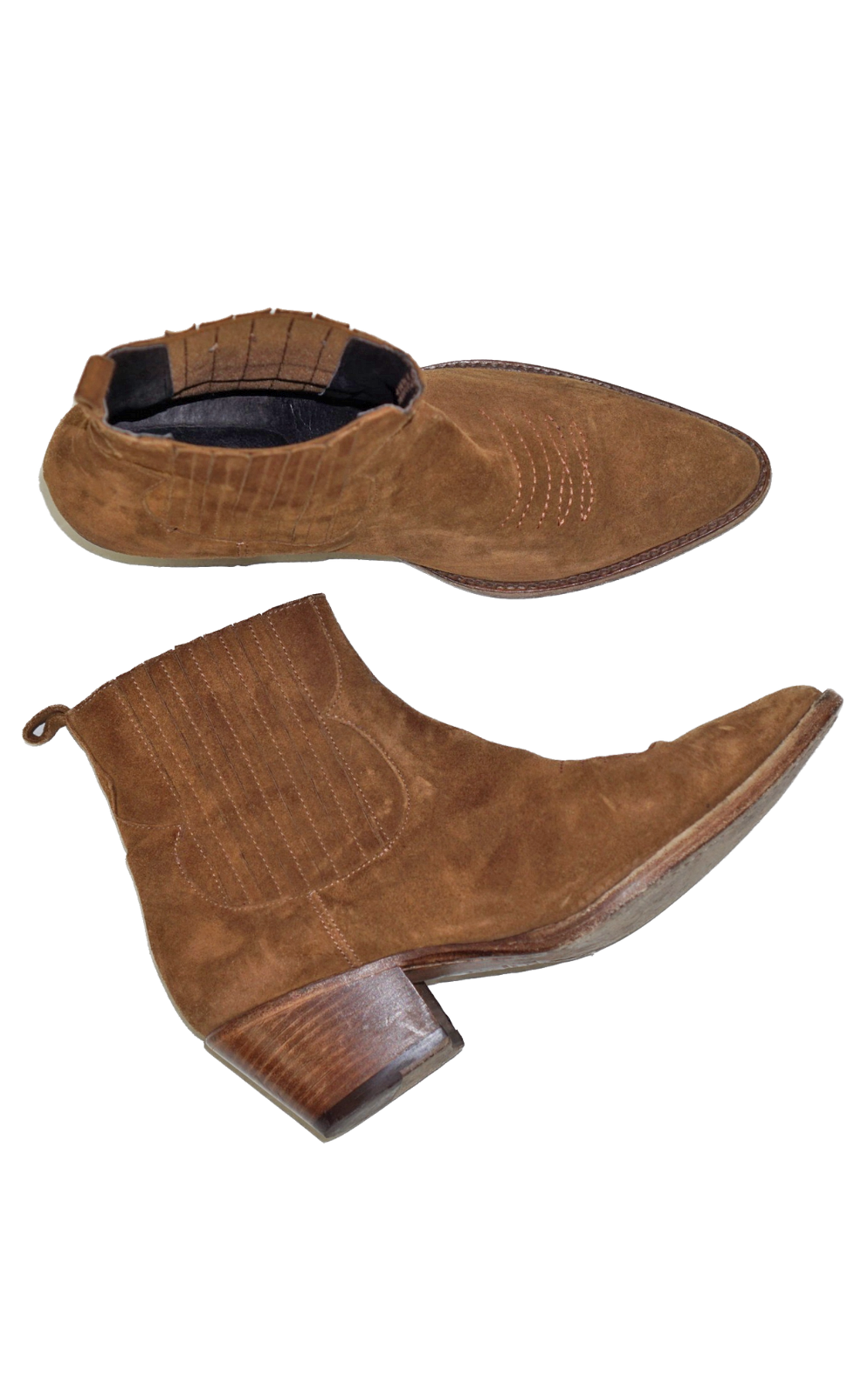 MAJE Suede Western Cowboy Ankle Boots resellum