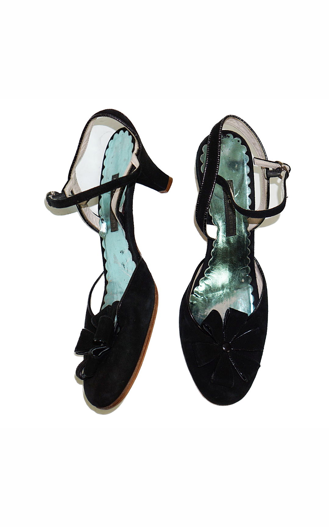 MARC JACOBS Suede Flower Strap Sandals