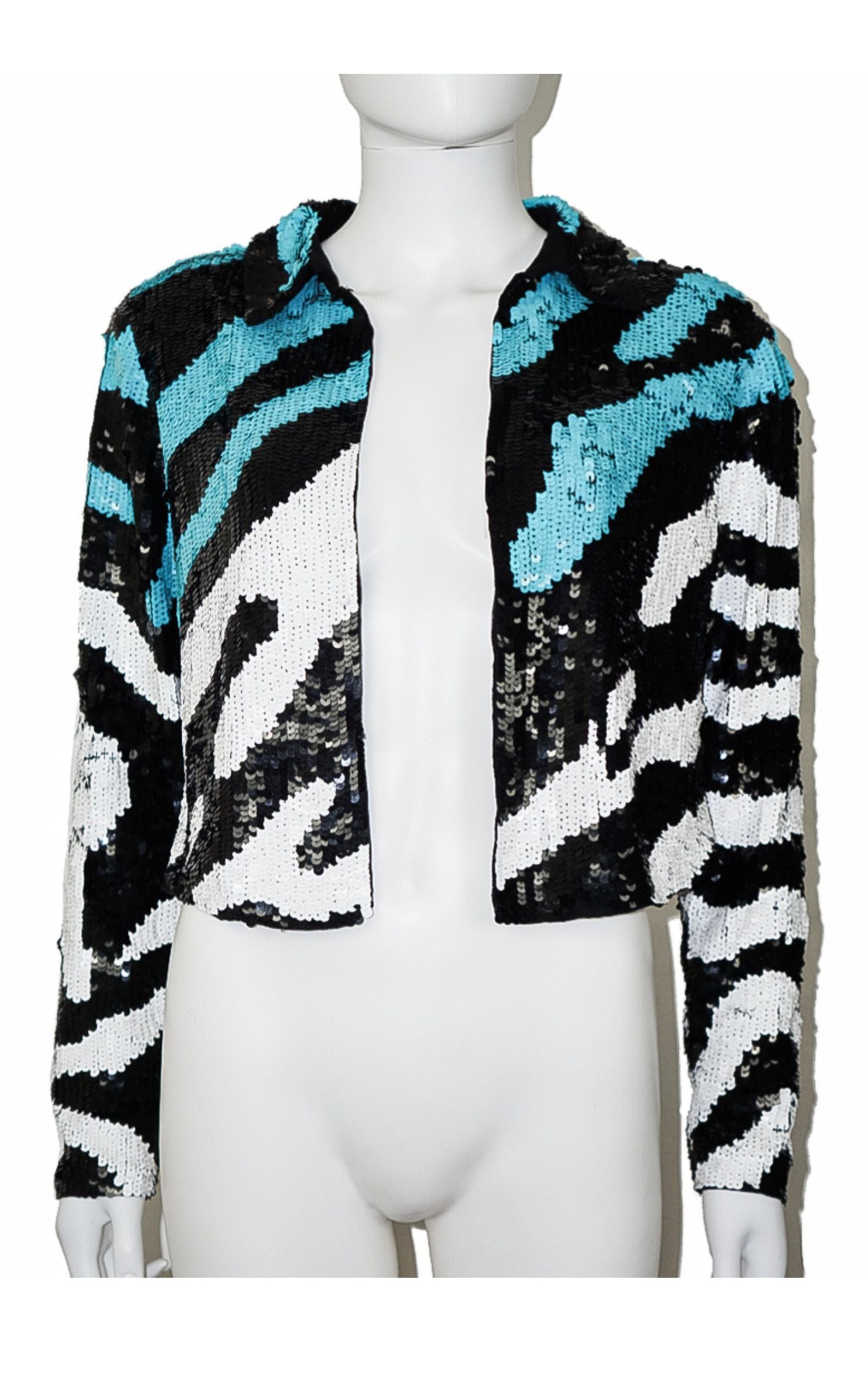 NASTY GAL Sequin Beads Zebra Jacket