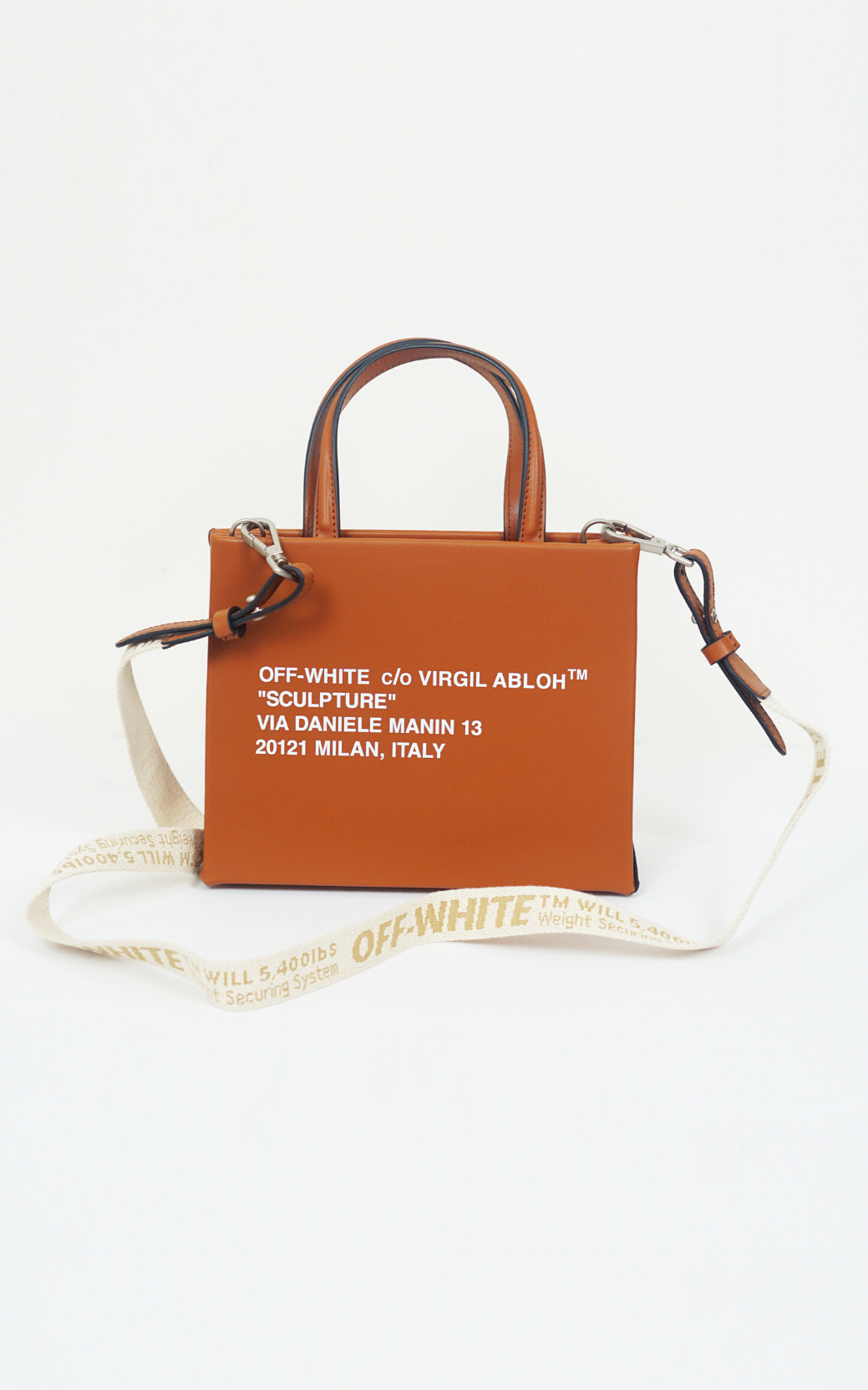 Off-White Brown Mini Box Bag