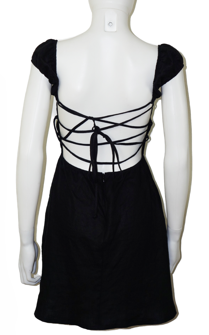REFORMATION Open Back Criss Cross Mini Dress