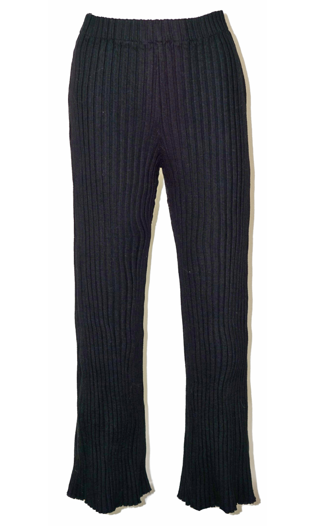 SIMON MILLER Rib Knit Cyrene Black Pants