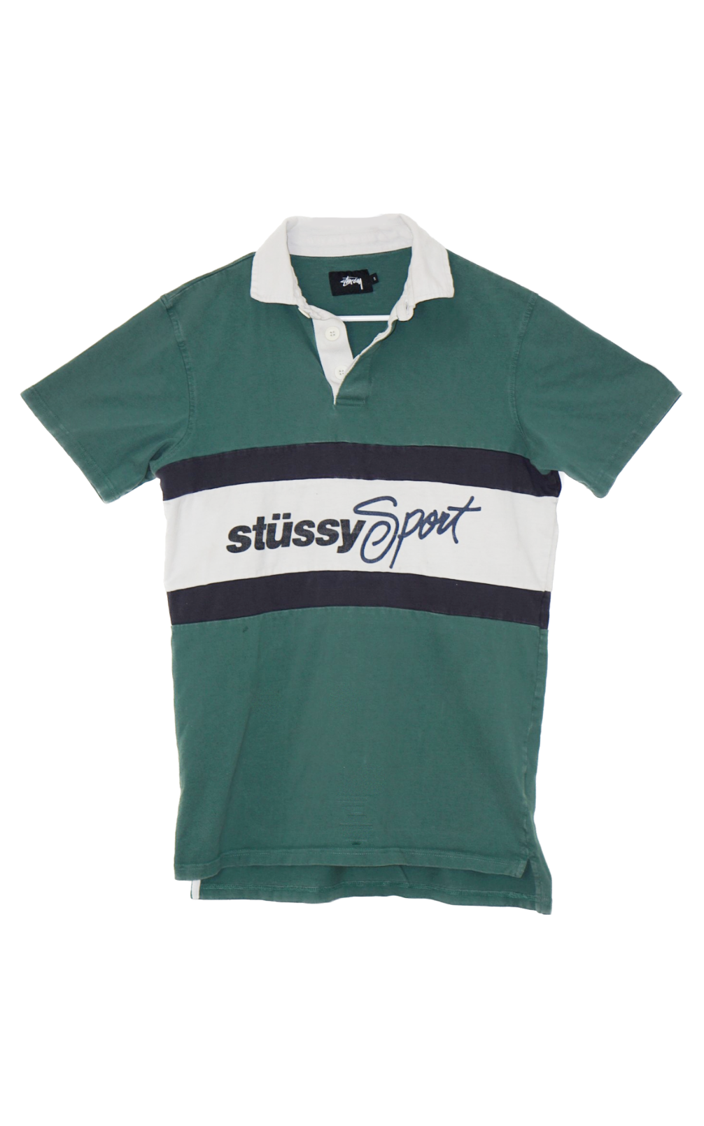 STUSSY 90s Striped Collared Polo Shirt