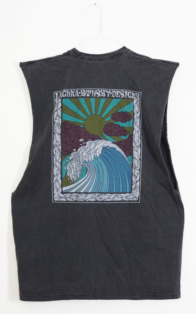 STUSSY Gray Laguna Sleeveless T-Shirt