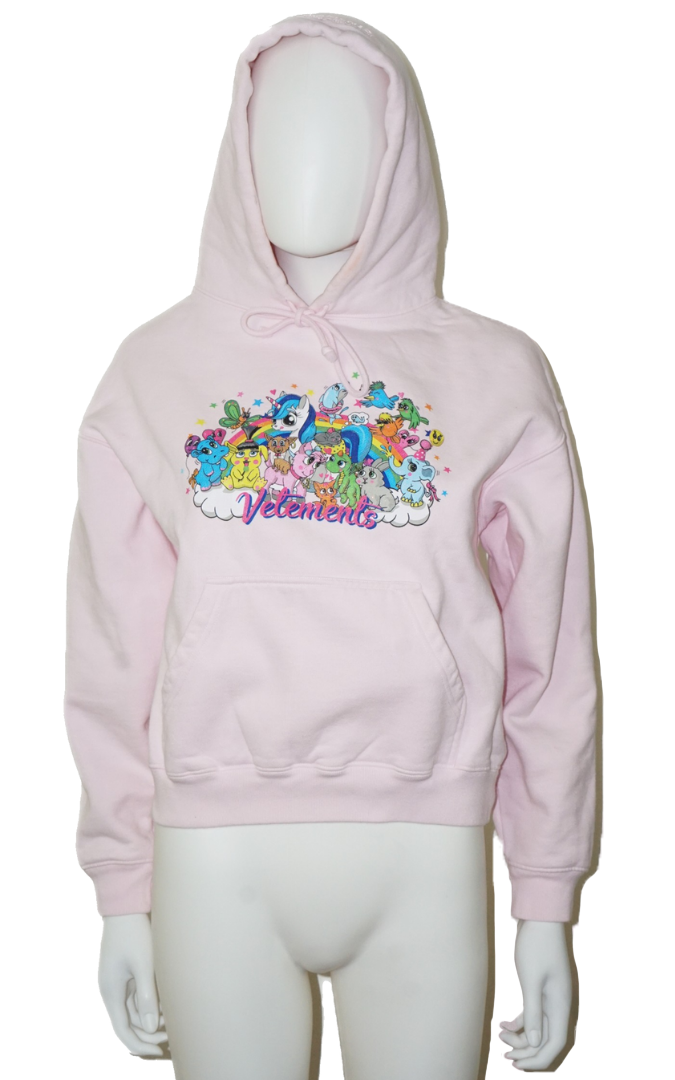 VETEMENTS Pink Unicorn Rainbow Hoodie