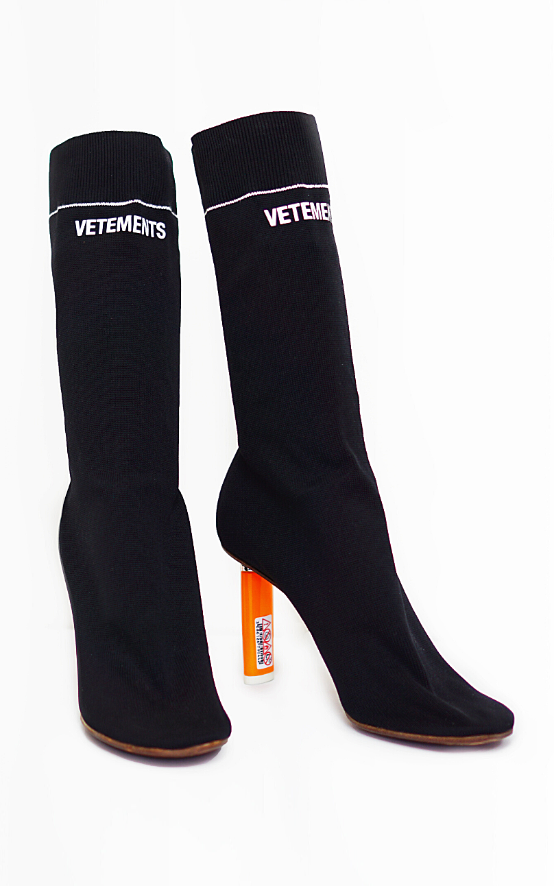 VETEMENTS Black Sock Ankle Boots