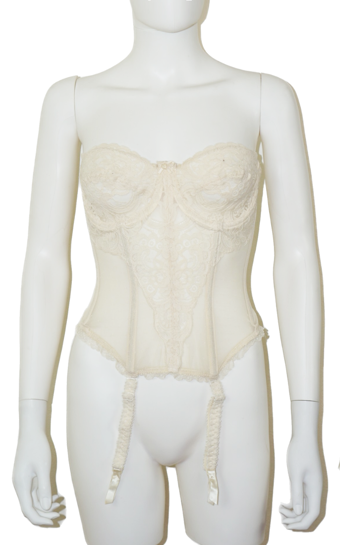 VICTORIAS SECRET VTG Beige Lace Bustier Corset