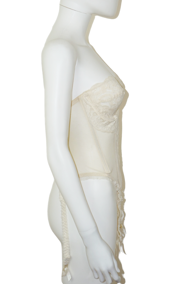 VICTORIAS SECRET VTG Beige Lace Bustier Corset