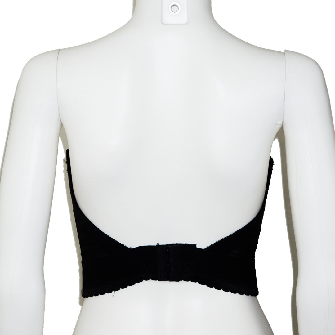 VINTAGE Black Lace Nylon Bustier Corset