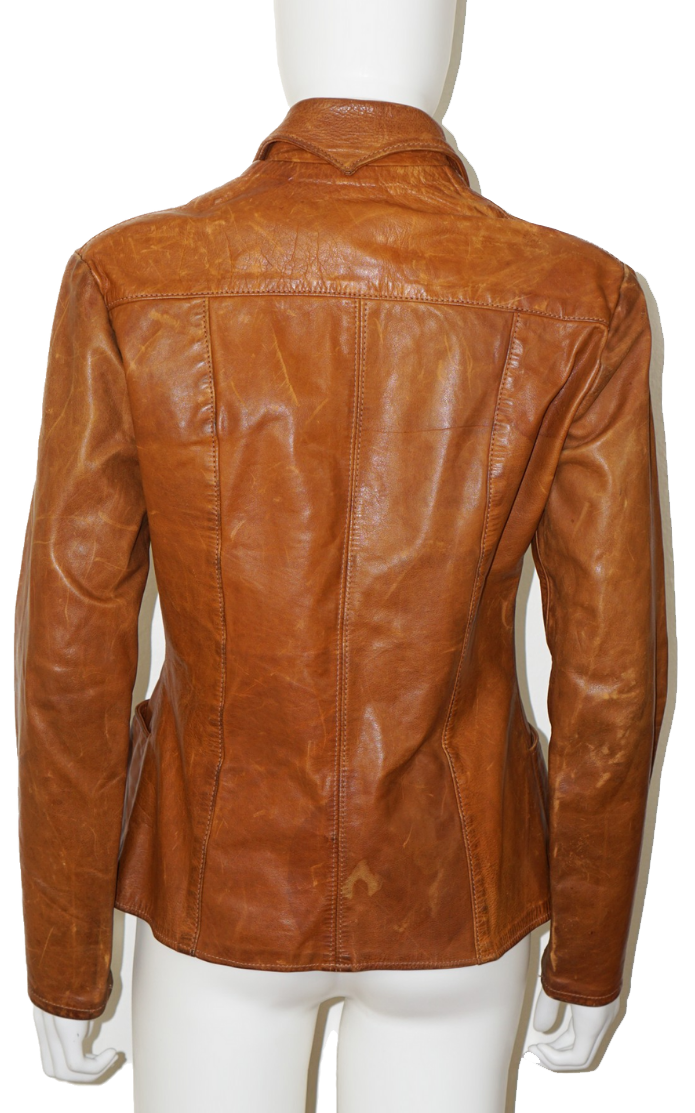 VINTAGE Natural Comfort 70s Brown Leather Jacket