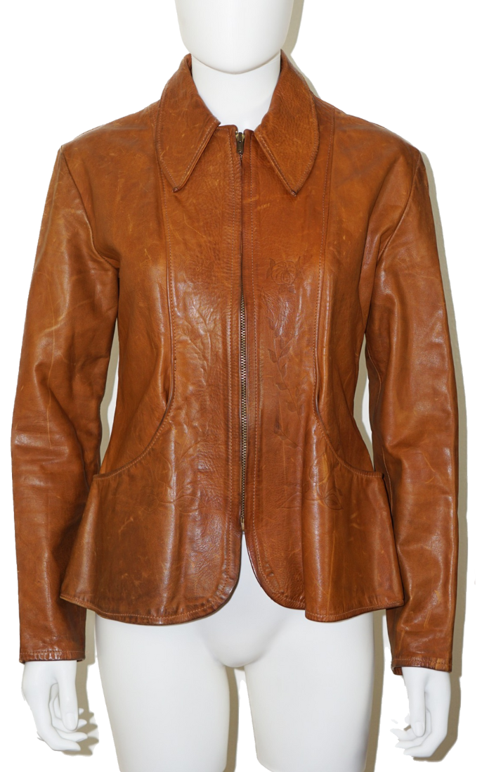 VINTAGE Natural Comfort 70s Brown Leather Jacket