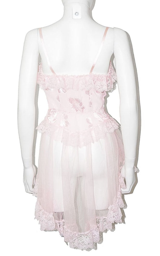 VINTAGE Pink Baby Doll Lace Cami Top