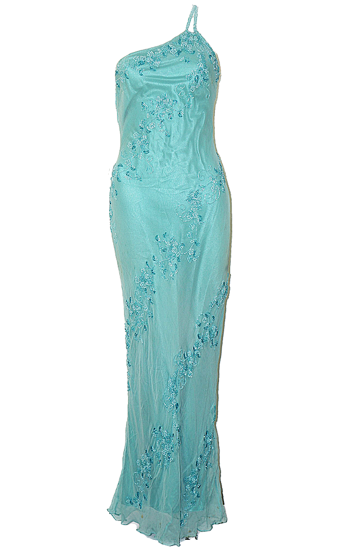 VINTAGE Scala 90s Blue Silk Beaded Maxi Dress resellum VINTAGE Scala 90s Blue Silk Beaded Maxi Dress resellum