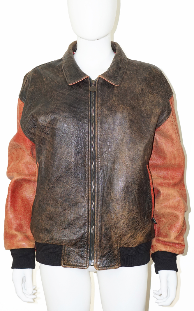 VINTAGE Tony Novak Distressed Leather Jacket