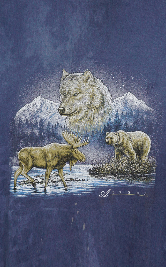 VINTAGE Y2K Alaska Wolf Moon T-Shirt