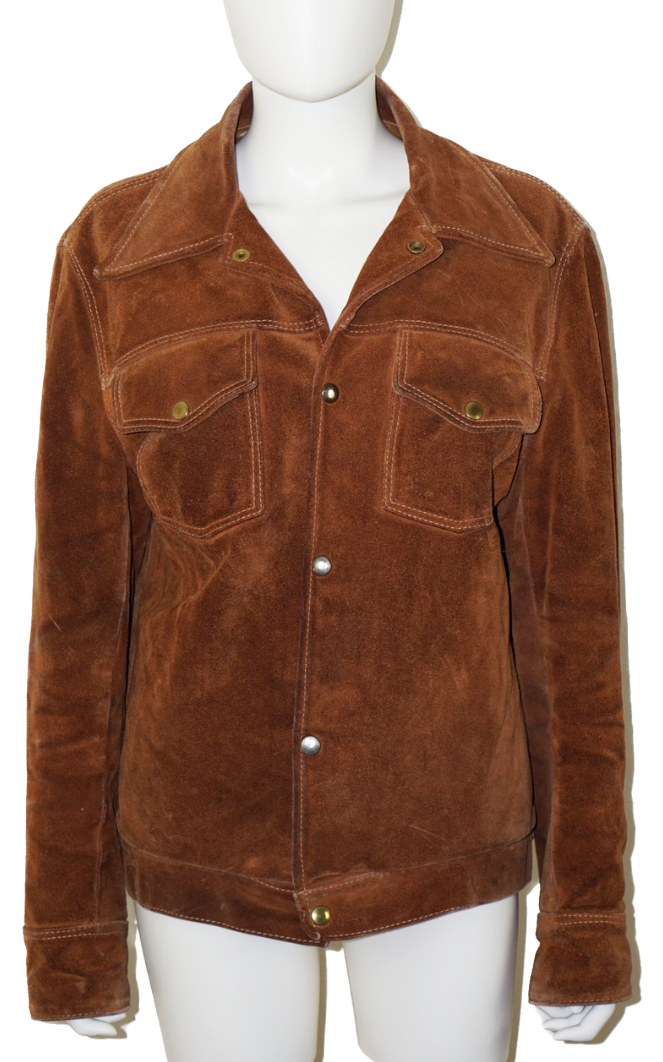 VINTAGE 70s Brown Suede Leather Jacket