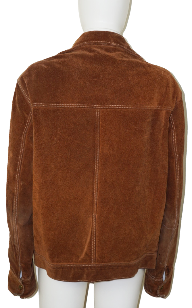 VINTAGE 70s Brown Suede Leather Jacket