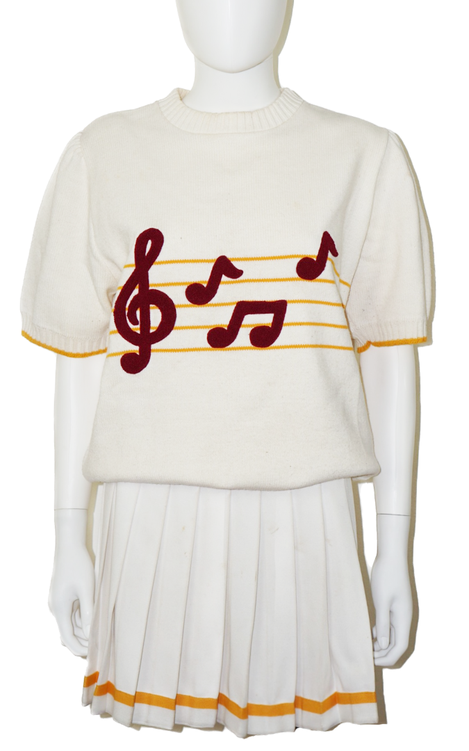 VINTAGE Cheerleader Song Girl Sweater Skirt Set