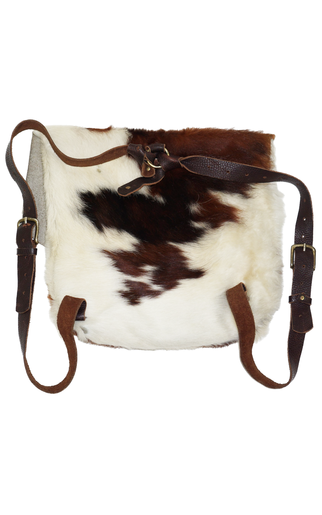 VINTAGE Custom Handmade Cowhide Fur Backpack resellum