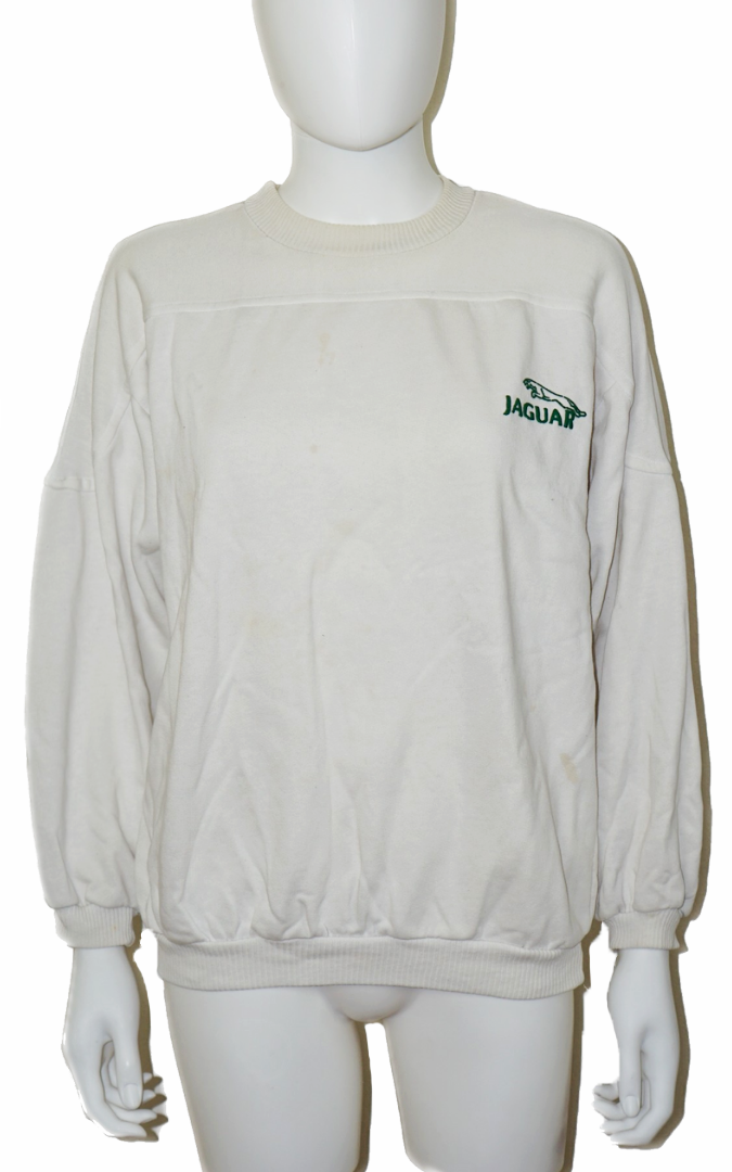 VINTAGE Jaguar Logo 80s White Sweatshirt
