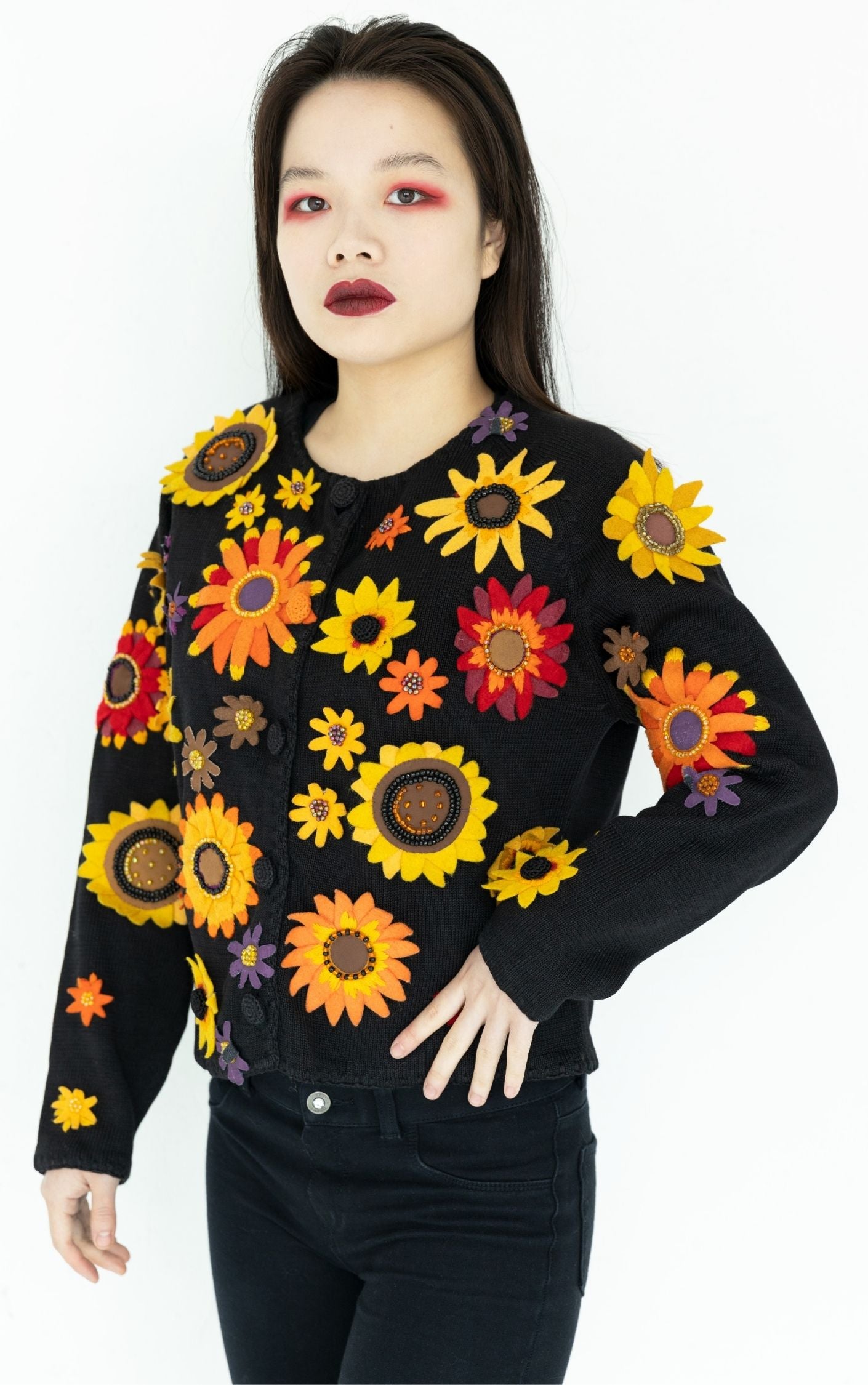 VINTAGE Michael Simon Flowers Cardigan