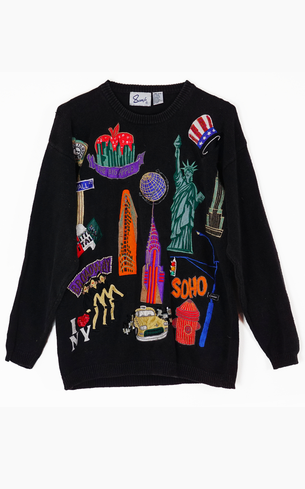 VINTAGE New York Embroidery Knitted Sweater
