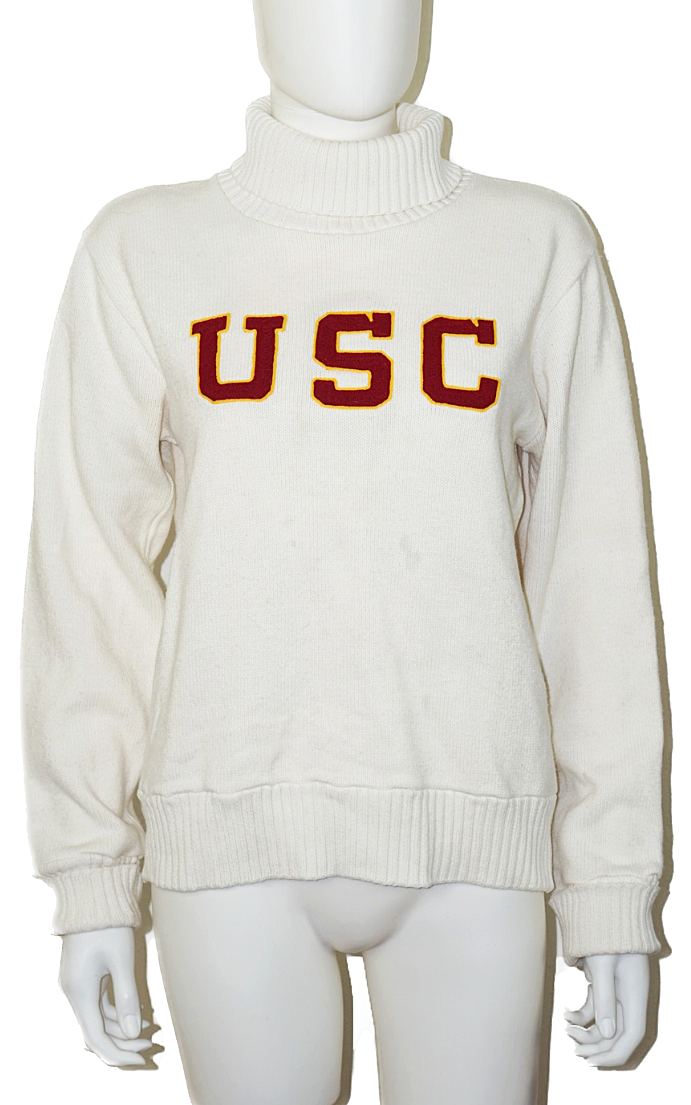 VINTAGE USC White Turtle Neck Sweater