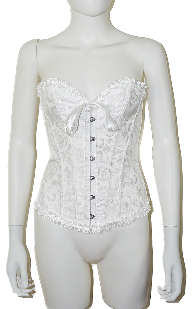 White Satin Gothic Victorian Lace Up Corset