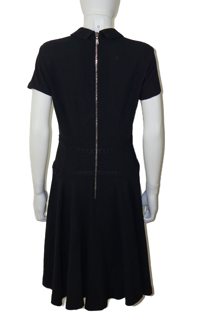 YVES SAINT LAURENT YSL Black Collared Dress resellum