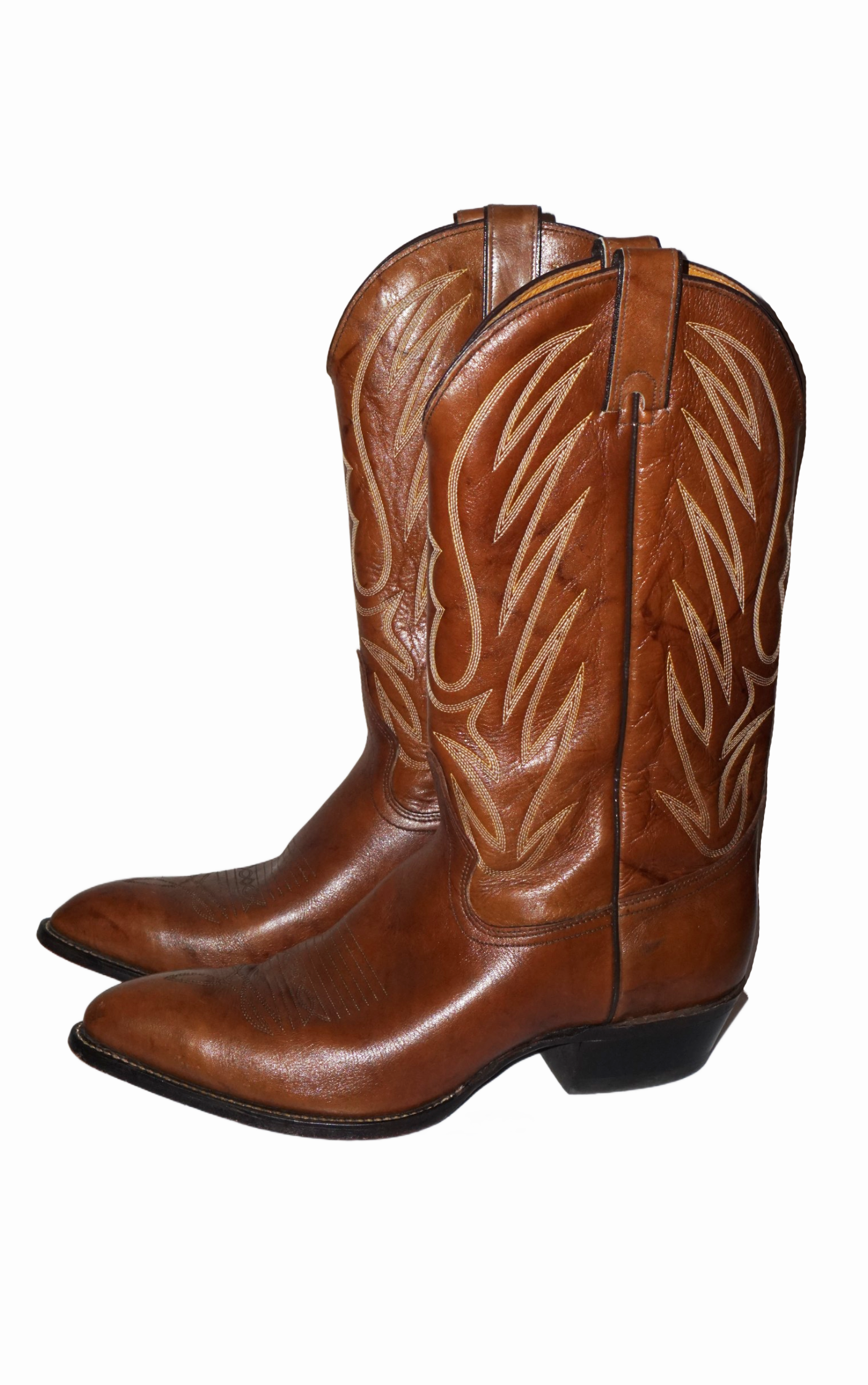 VINTAGE Imperial Brown Leather Western Cowboy Riding Boots  resellum