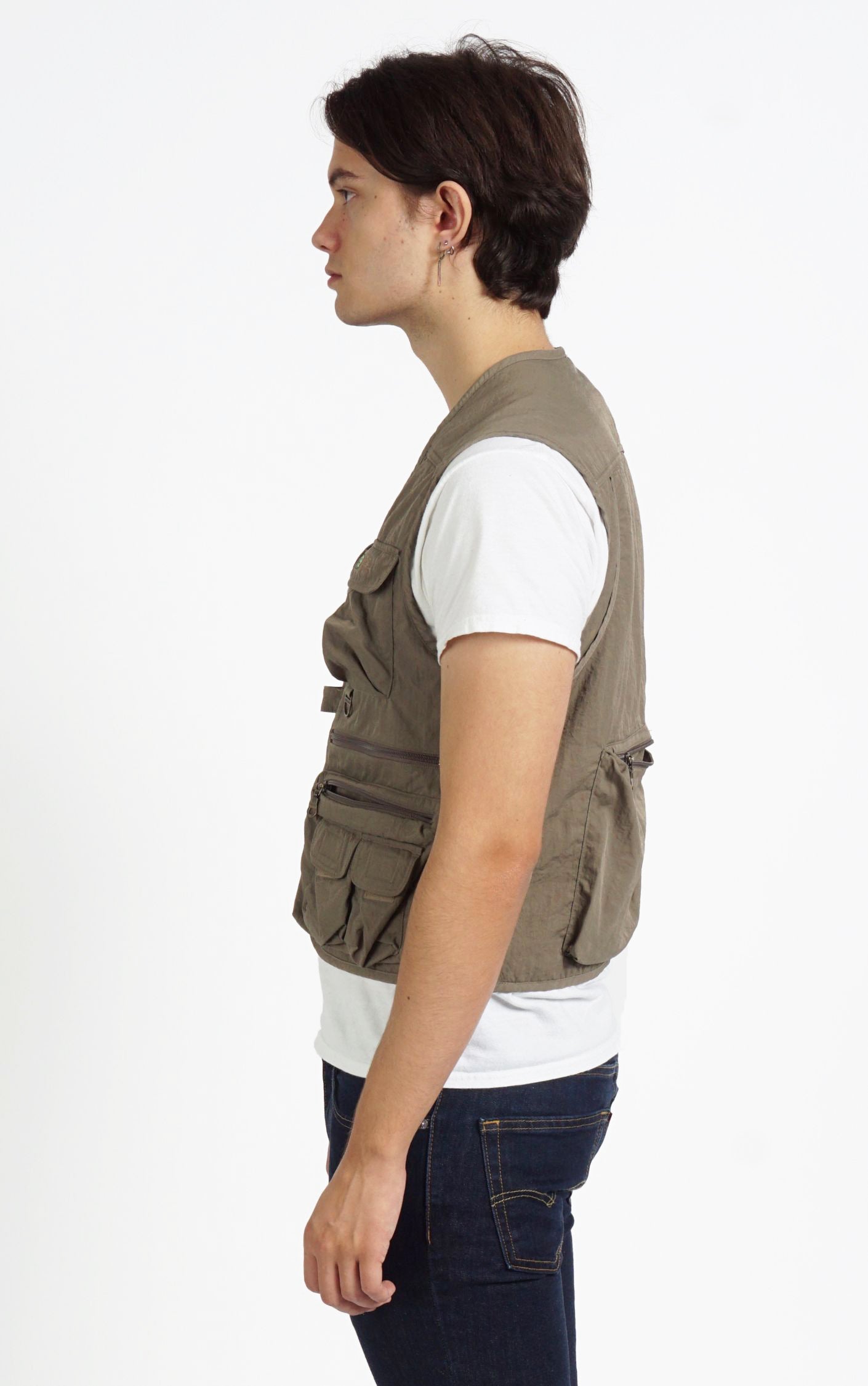 KOLON SPORT Khaki Cargo Zipped Pockets Outdoors Vest resellum