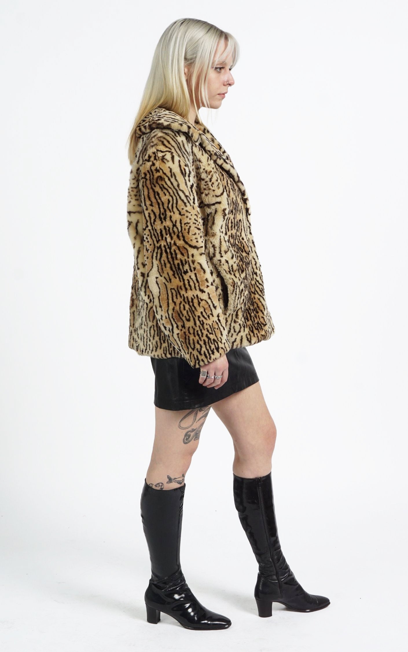 VINTAGE Leopard Cheetah Real Fur Boho Indie Jacket resellum