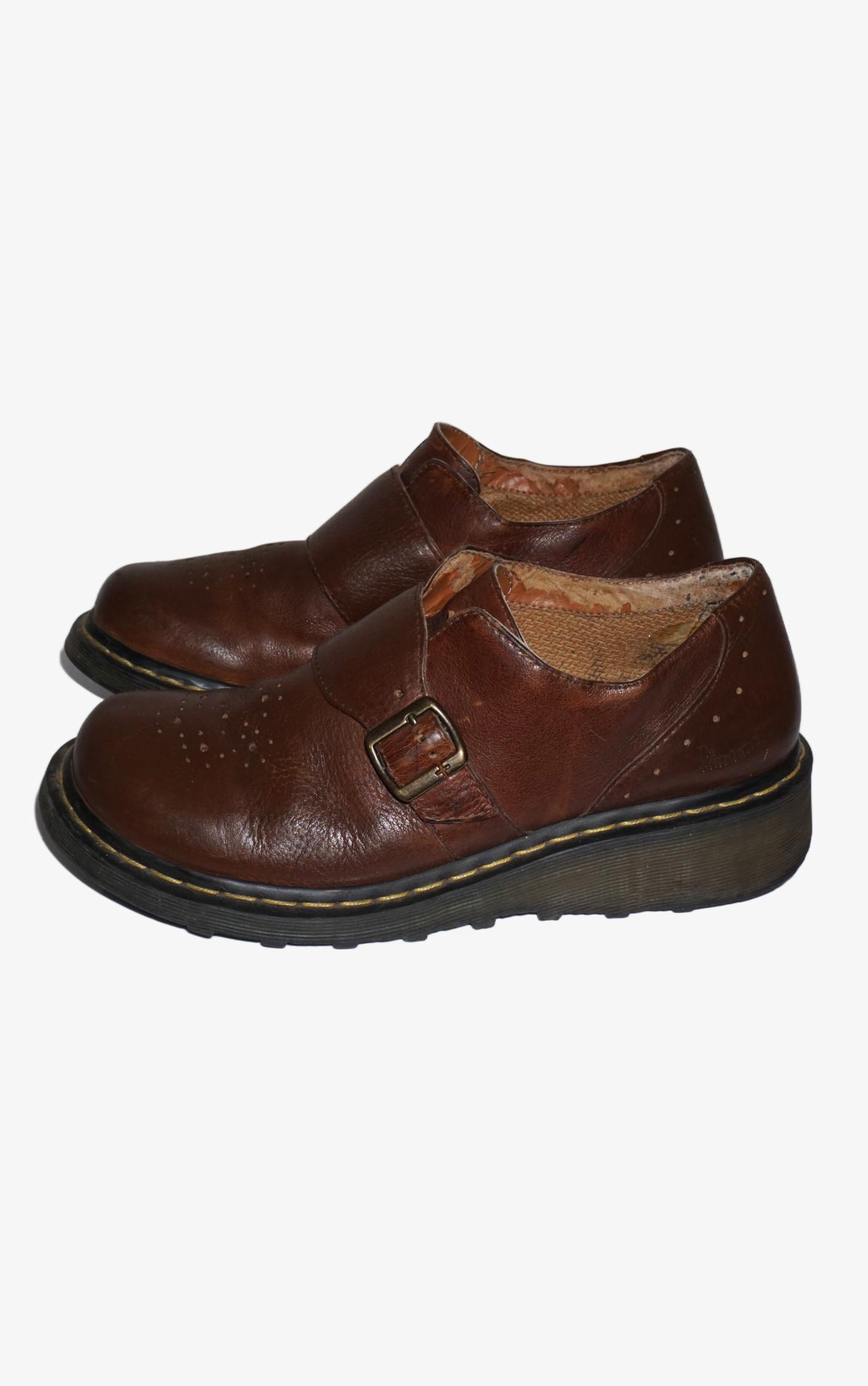 DR.MARTENS Vintage Monk Strap Buckle Chunky Boots resellum