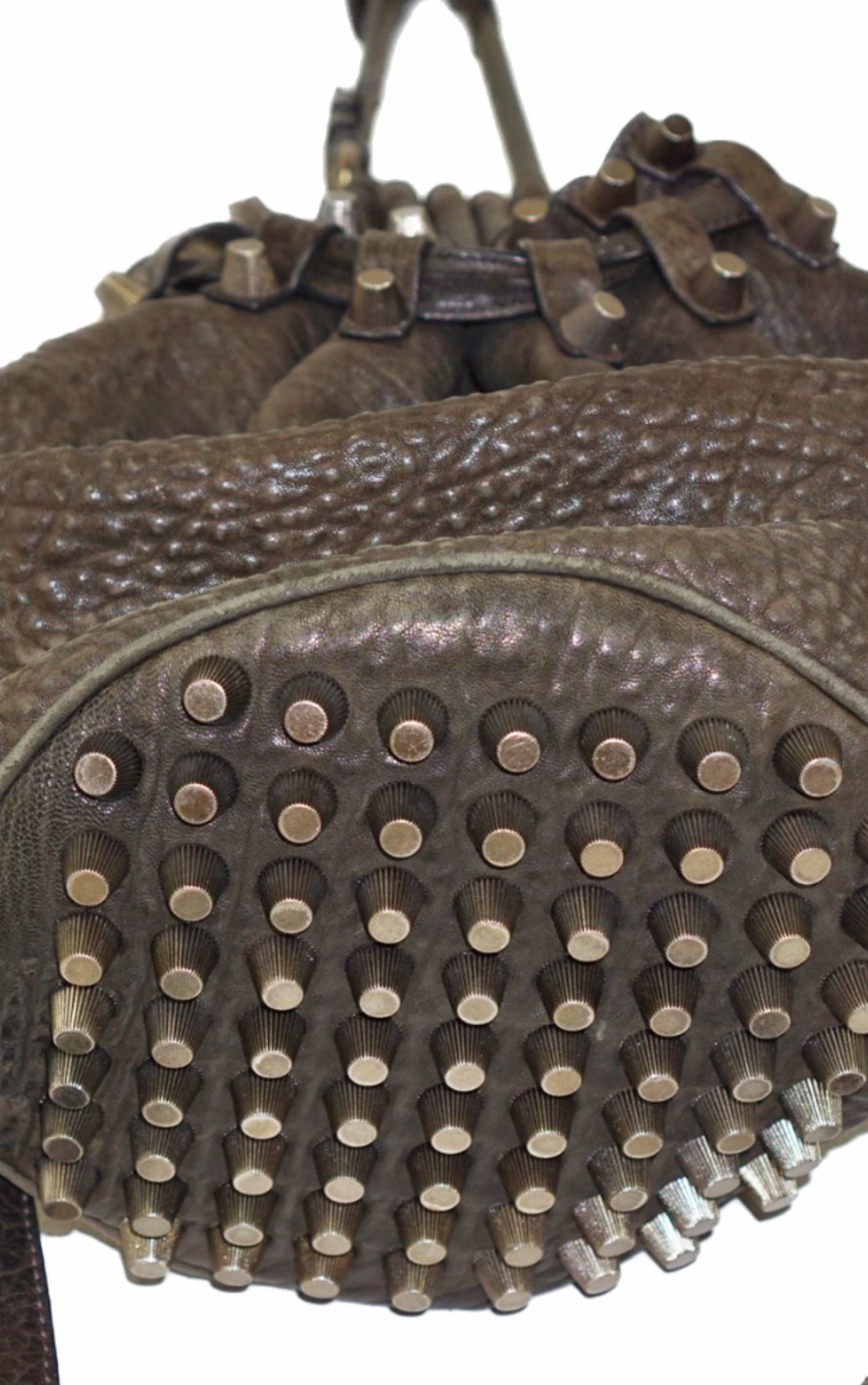 ALEXANDER WANG Leather Spikes Bucket Bag resellum